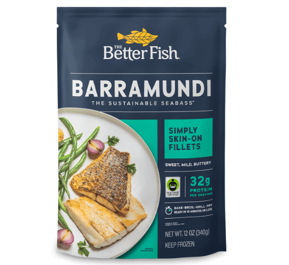 Frozen Better Fish Simply Skin-on Barramundi portion 340g