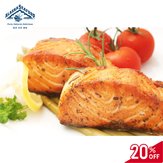 Frozen wild caught Alaskan King Salmon portion 6oz