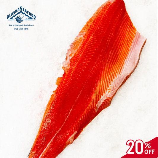 Frozen wild caught Alaskan King Salmon Fillet sashimi grade 1-1.5kg
