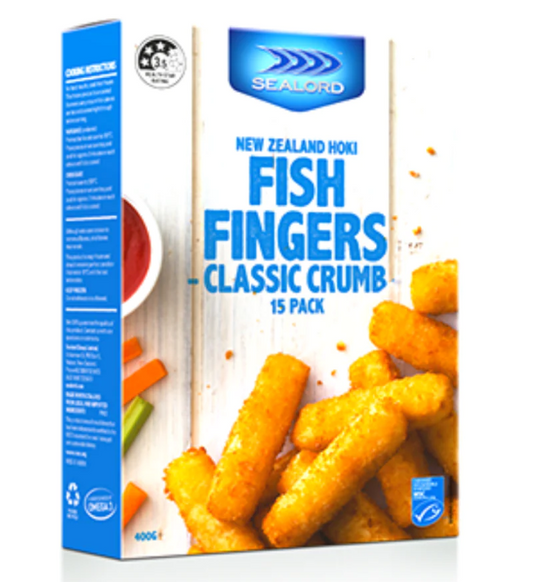 Hoki classic crumb fish fingers 400g